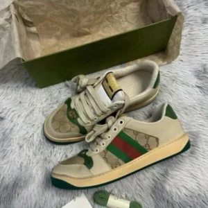 Premium Gucci Screener Gg Sneakers Beige Green For Men (SUP1260) - stayhit.in
