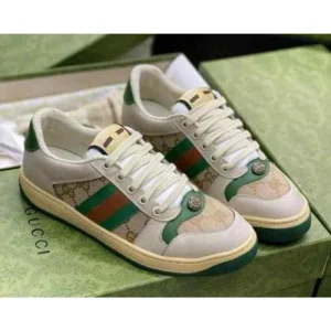 Premium Gucci Screener Gg Sneakers Beige Green For Men (SUP1260) - stayhit.in