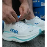 Premium Hoka One One Bondi 9 Shoes White Blue For Men (SUP1350) - stayhit.in