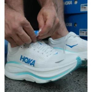 Premium Hoka One One Bondi 9 Shoes White Blue For Men (SUP1350) - stayhit.in