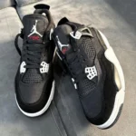 Premium Nike Air Jordan Retro 4 Shoes Black Canvas For Men (SUP3498) - stayhit.in