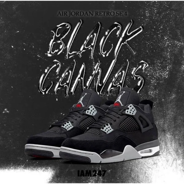 Premium Nike Air Jordan Retro 4 Shoes Black Canvas For Men (SUP3498) - stayhit.in Premium Nike Air Jordan Retro 4 Shoes Black Canvas For Men (SUP3498) - stayhit.in