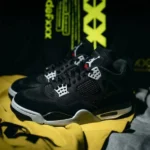 Premium Nike Air Jordan Retro 4 Shoes Black Canvas For Men (SUP3498) - stayhit.in