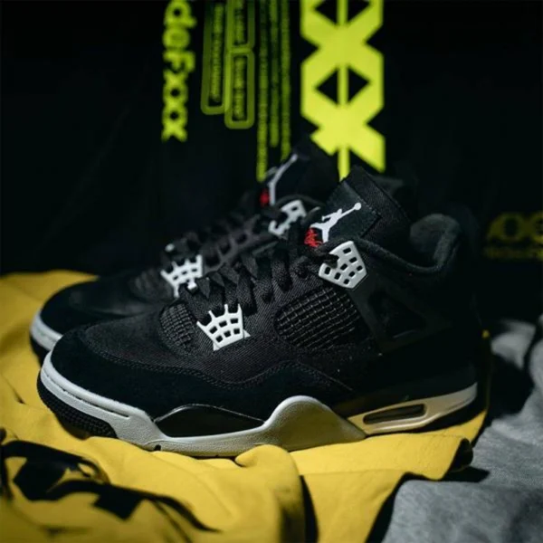 Premium Nike Air Jordan Retro 4 Shoes Black Canvas For Men (SUP3498) - stayhit.in Premium Nike Air Jordan Retro 4 Shoes Black Canvas For Men (SUP3498) - stayhit.in