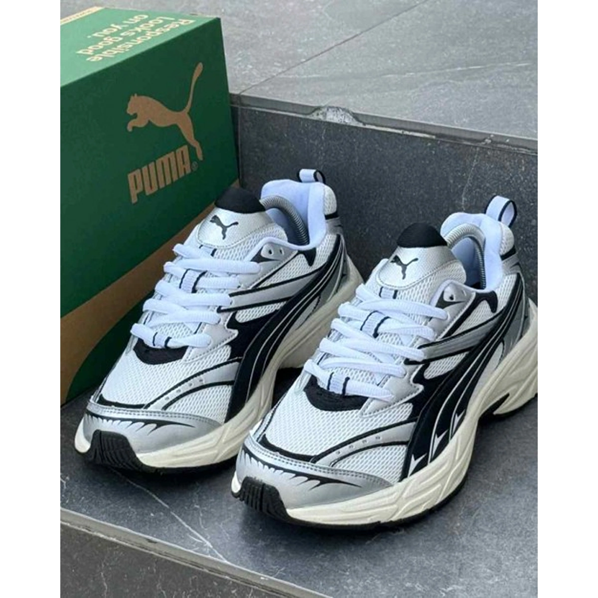 Premium Puma Morphic Retro Shoes Black White For Men (SUP1217) - stayhit.in Premium Puma Morphic Retro Shoes Black White For Men (SUP1217) - stayhit.in