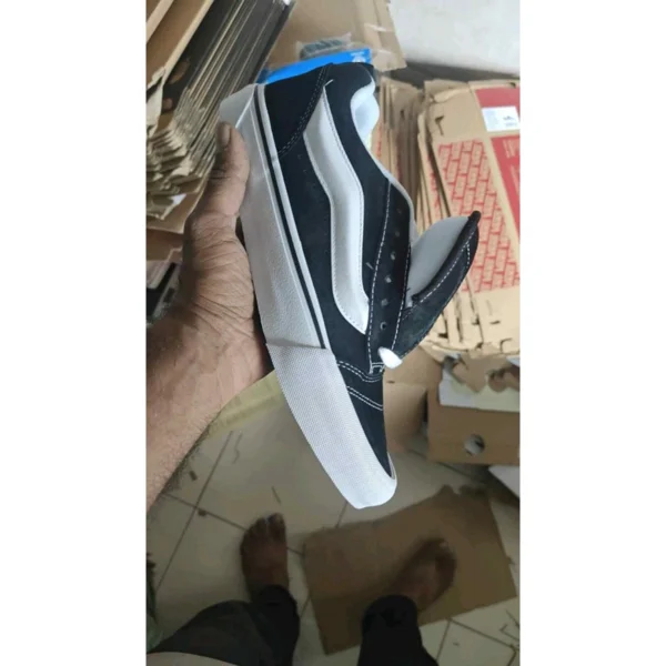 Premium Vans Knu Skool Shoes Black White For Men (SUP3143) - stayhit.in