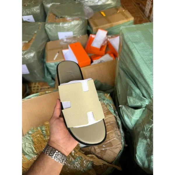 Stylish Hermes Mules White Green For Men (HS1522) - stayhit.in Stylish Hermes Mules White Green For Men (HS1522) - stayhit.in