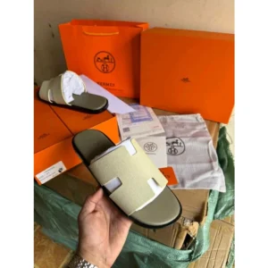 Stylish Hermes Mules White Green For Men (HS1522) - stayhit.in