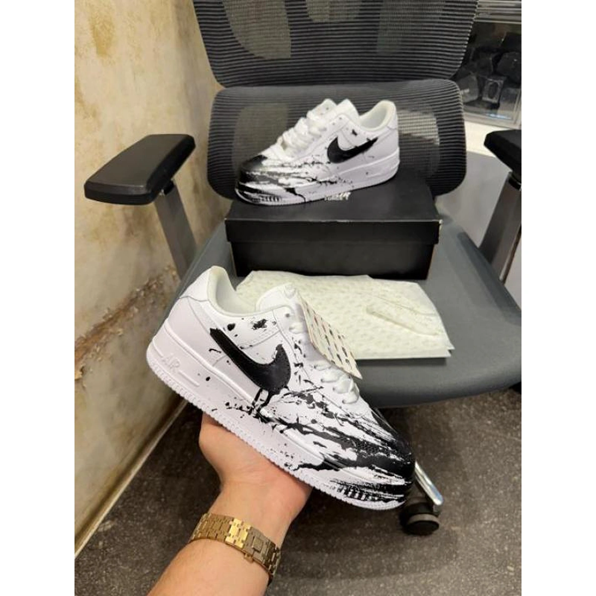 Stylish Nike Air Force 1 Shoes Black Custom For Men (SUP3072) - stayhit.in Stylish Nike Air Force 1 Shoes Black Custom For Men (SUP3072) - stayhit.in