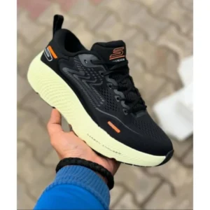 Stylish Skecher Go Run Max Road Shoes Black Beige For Men (SUP3250) - stayhit.in