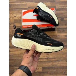 Stylish Skecher Go Run Max Road Shoes Black Beige For Men (SUP3250) - stayhit.in
