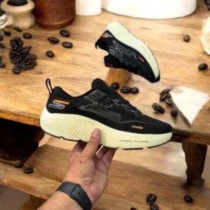 Stylish Skechers Go Run Max Shoes Road Black Beige For Men (SUP3245) - stayhit.in