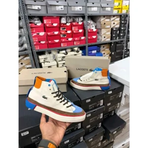 Supreme Lacoste Gripshot Shoes High Top White Brown For Men (SUP1729) - stayhit.in