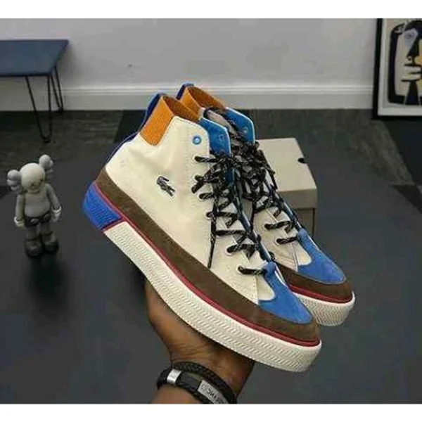 Supreme Lacoste Gripshot Shoes High Top White Brown For Men (SUP1729) - stayhit.in