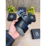 Imported Calvin Klein Leather Belt Black For Men (BT348) - stayhit.in
