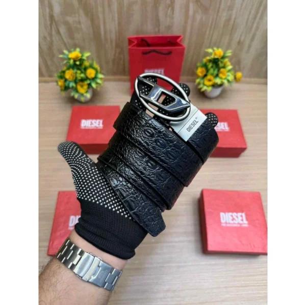 Premium Diesel Crocodile Embossed Reversible Belt With Og Box For Men (DW274) - stayhit.in