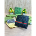 Stylish Gucci GG Wallet Black Leather For Men