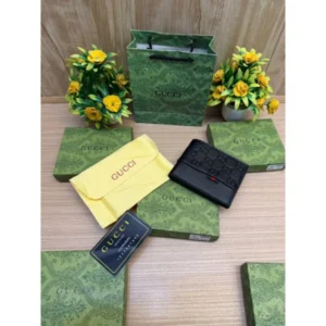 Stylish Gucci GG Wallet Black Leather For Men