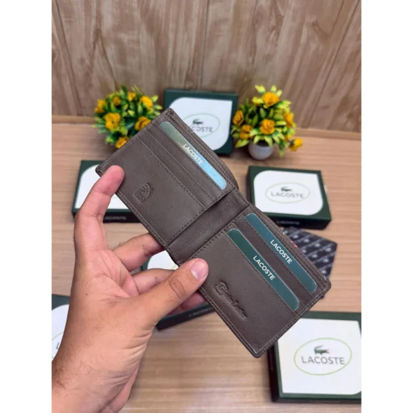 Stylish Lacoste Wallet Brown Leather For Men Stylish Lacoste Wallet Brown Leather For Men